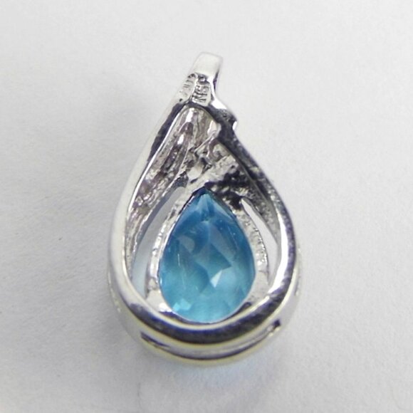 2.00 ctt Blue Topaz & DIAMOND 10KW GOLD Pendant - Picture 6 of 7